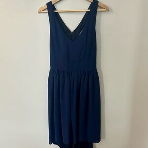 Elegant Navy Blue Sleeveless Dress